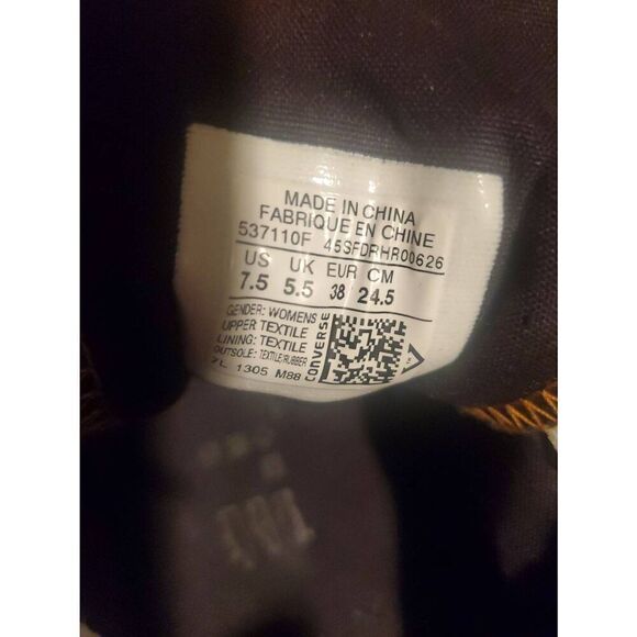 Converse Chuck Taylors Denim Leopard Mid High Sneakers Shoes W/ Zip Original Siz - Picture 10 of 11